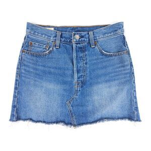 NEW Levis Deconstructed Mini Skirt Raw Hem Denim 90s Clean Girl Western Cowgirl